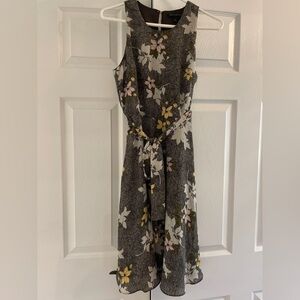 Banana Republic Floral Midi Dress - Black and Cream